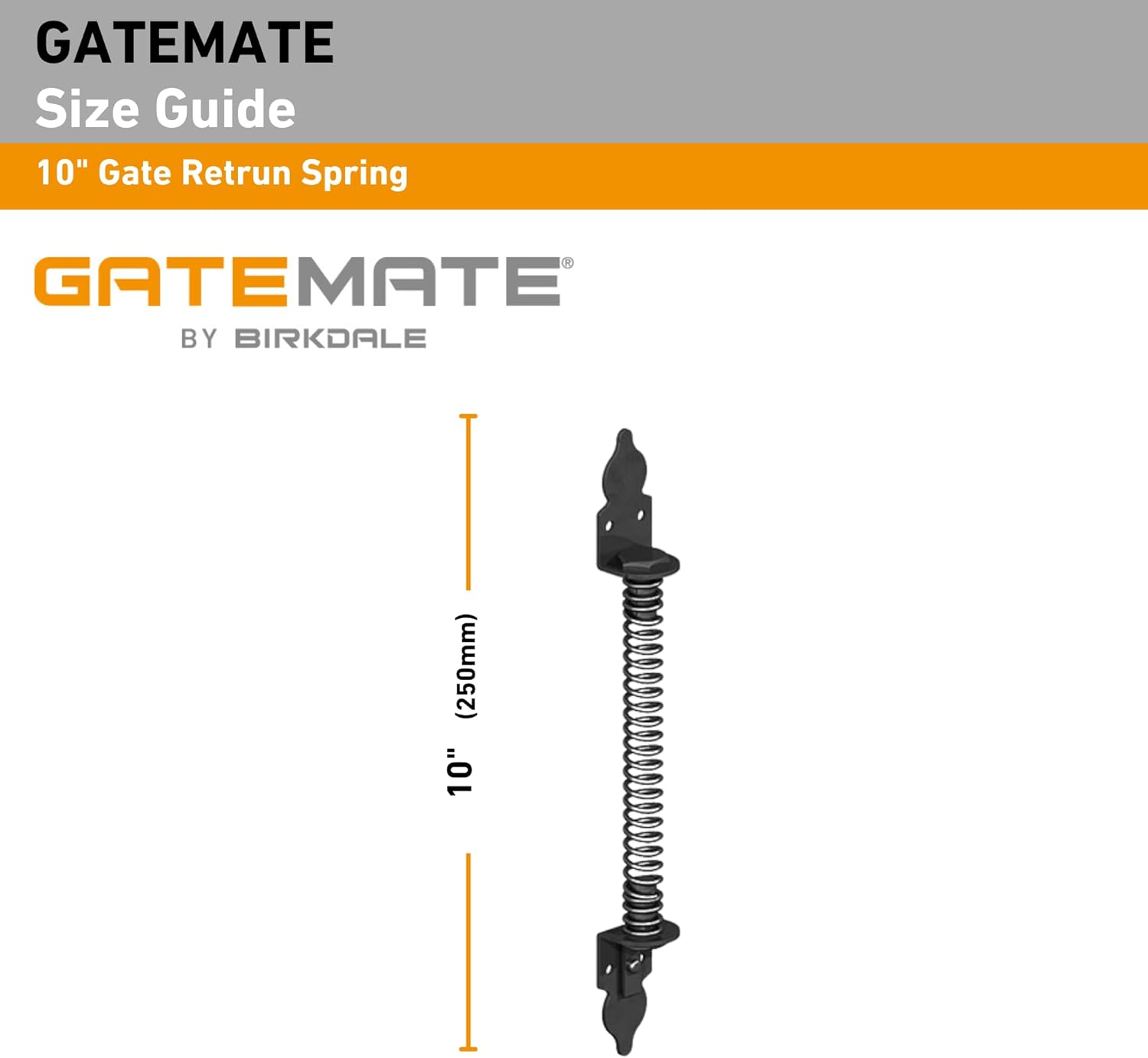 GATEMATE® 5262502 Gate Return Springs | 10" (250mm) Galvanised Finish | Self-Closing Spring for Gates and Doors | Durable, Rust-Resistant Design | Includes Fittings for Easy Installation