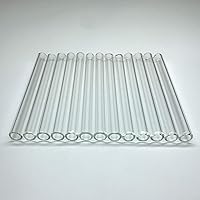 Yeeseok 12 Pack Reusable Borosilicate Glass Straws & Tubes - 4 Inch 10mm OD 1.5mm Thick Clear for Cups Experiments DIY