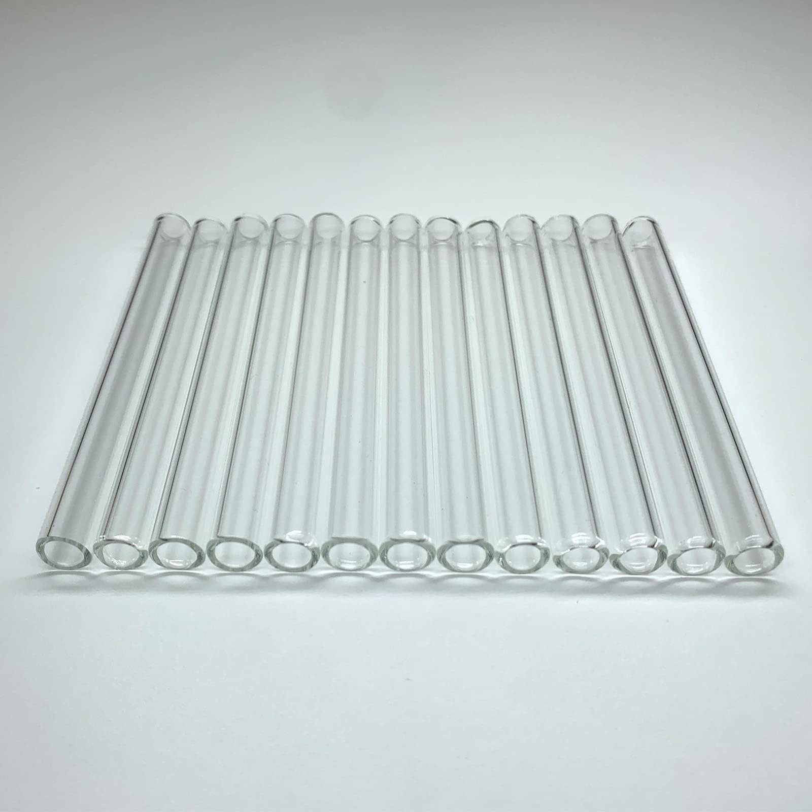 Glass Tubes 12 Piece, Reusable Glass Straws 4 Inch Long, OD 10 mm, Thickness 1.5 mm, Industrial Borosilicate Glass Tubing for Short Cup (10mm-4IN-Clear)