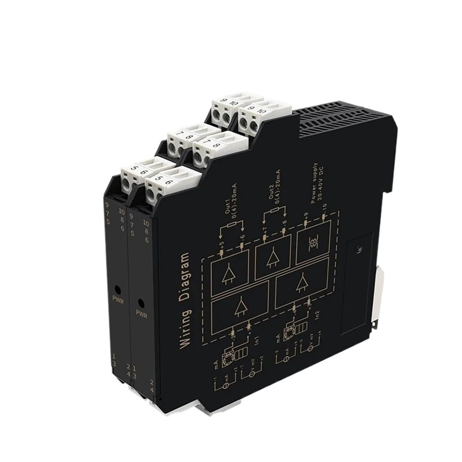 Convertisseur analogique 0-10V 4-20mA émetteur isolé rail DIN 35mm pour automate