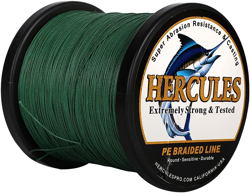 HERCULES Braided Fishing Line 12 Strands, 100-2000m 109-2196 Yards Braid Fish Line, 10lbs-420lbs Test PE Lines for Saltwater Freshwater