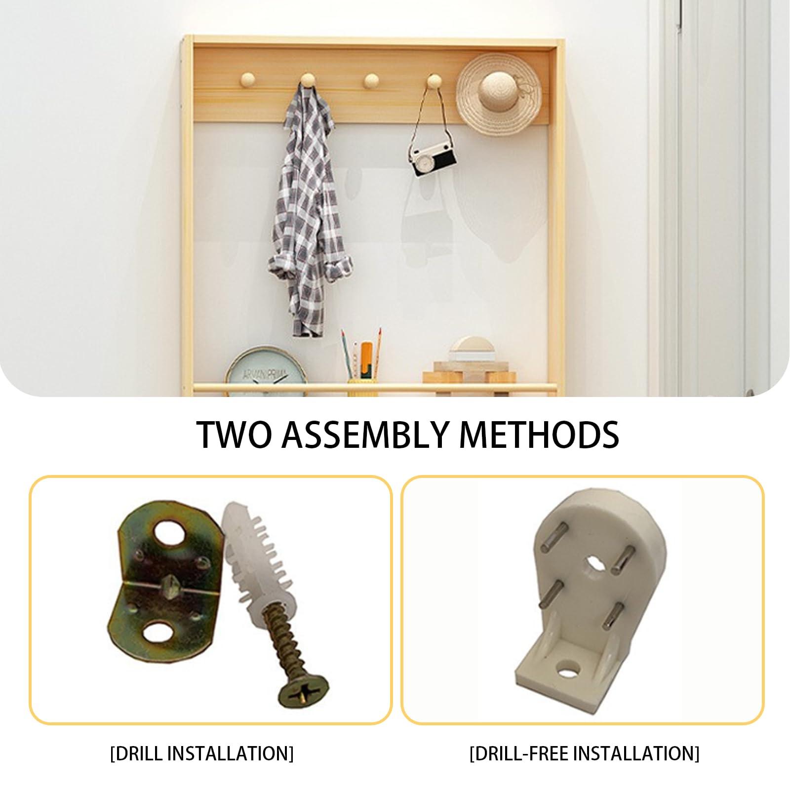 Libreria Stretta Dietro la Porta Libreria Ultrasottile con Porta Posteriore Ganci Appendiabiti Rotondi Rinforzati Barra di Protezione e Battiscopa Adatta per l'uso Domestico 4F 39.4IN