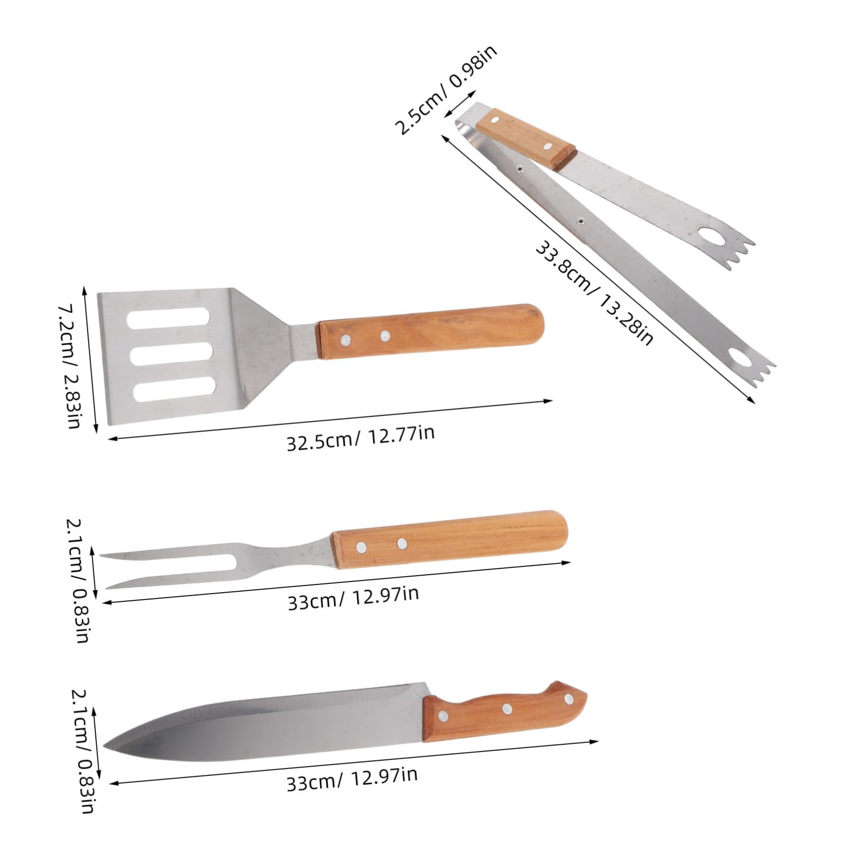SUPVOX Spatule Barbecue Acier Inoxydable Ustensiles avec Housse De Transport Outil pour Grillades Extérieures Camping Et Pique-