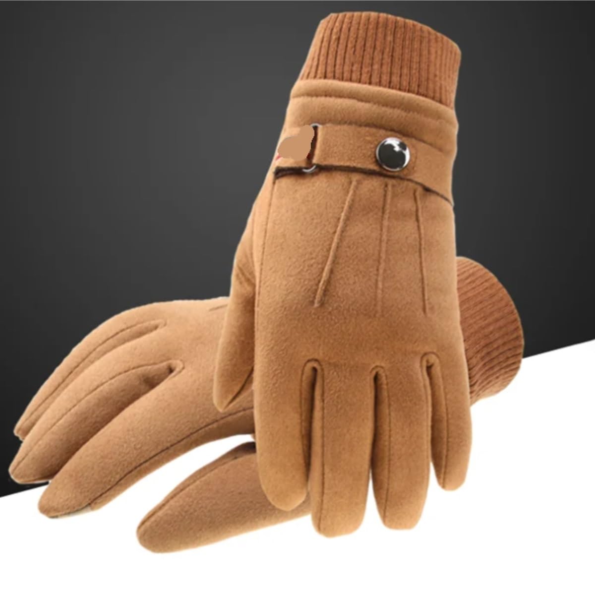 Handschuhe Winter Winter Dicke Warme Split-Finger-Handschuhe Outdoor Ski-Touchscreen-Handschuhe Thermo(Black)