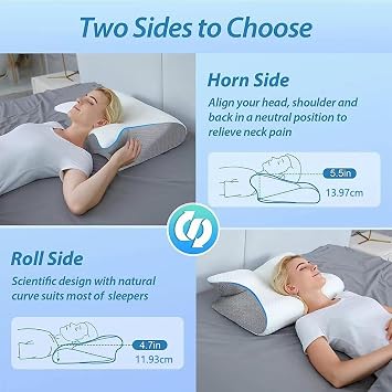 Slumber Sleep Pillow, Ergonomic Pillow Side Sleeper HIPS, Sleep Luxe Support Pillow, Dreamers Reliefpillow Side Sleeper, Premium Contour white