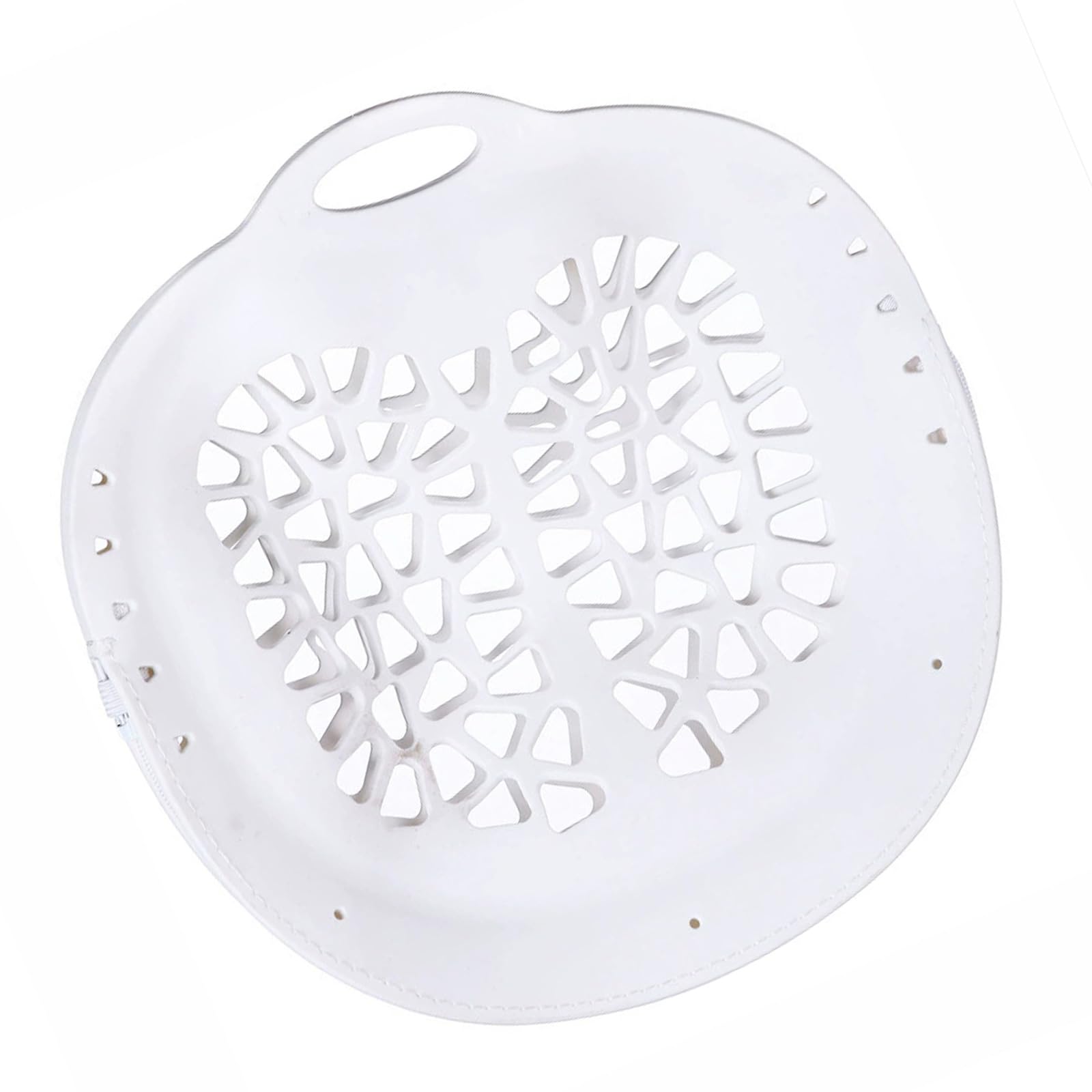 Structured Bra Wash Bag with Ventilated Cutout Shell, Zipper Closure and Top Handle Opening for Delicate Wash Care Bra Bag Lingerie Laundry Protector Structured Zipper Shell Ventilated Care Pouch Hand