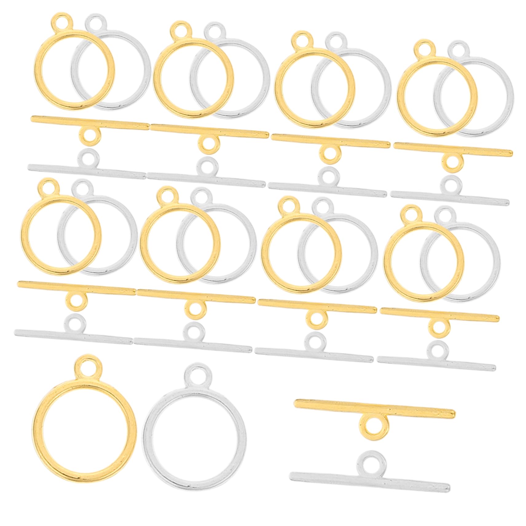 EXCEART 360juegos Broches De Joyas De Aleación Conectores De Toggle Para Pulseras y Accesorios Color Dorado y Plateado