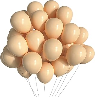 KALOR Beige Balloons,100 Pcs 5 Inch Nude Matte Latex Balloons for Balloon Garland Arch, Birthday Decoration, Wedding Party, Baby Shower Decorations