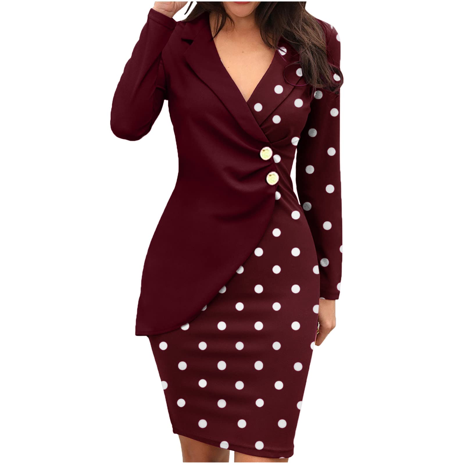 Elegant Blazer Dresses for Women UK Work Office Color Block Dress Fashion  Leopard Print Turn Down Long Sleeve Buttons Casual Work Formal Dress Sale