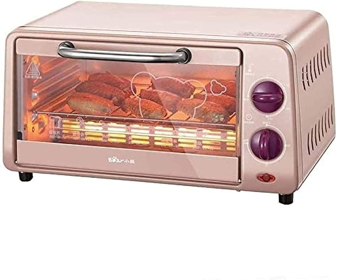 Tabletop Electric Oven 10L Oven with Temperature Setting 0-230°C and 0-30min Timing 800W Double Glass Door Multi-Function Oven 36 × 29.5 × 17.4CM Aesthetic and l
