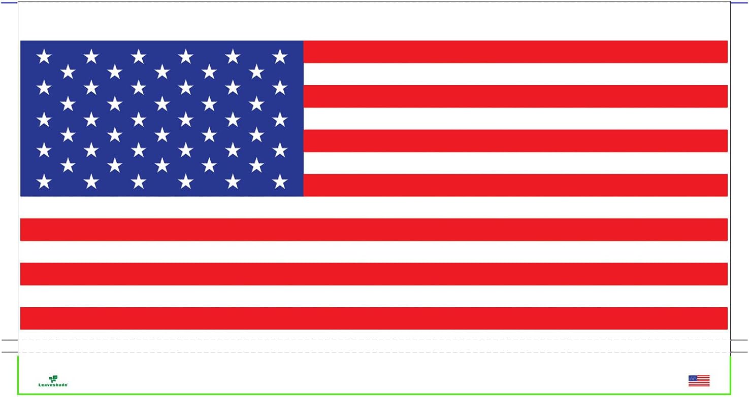 Leaveshade RV Awning Fabric Replacement Camper Trailer Awning Fabric Super Heavy Vinyl Coated Polyester 16'3''(Fit for 17' Awning)-USA Flag (Custom Looking)