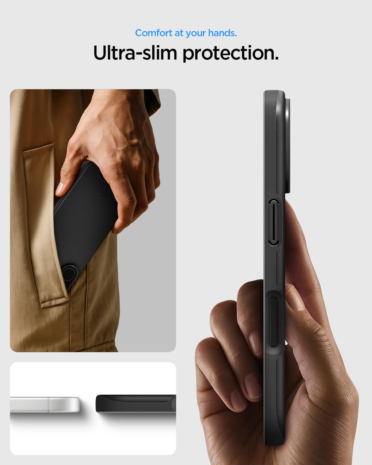 Spigen Thin Fit MagFit Back Cover Case Compatible with iPhone 17 (TPU + Poly Carbonate | Black) — Amazon image 3
