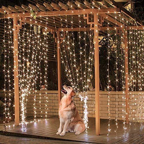 Outdoor String Lights,Curtain String Lights Outdoor Ramadan Decorations for Patio,Patio Lights for Backyard