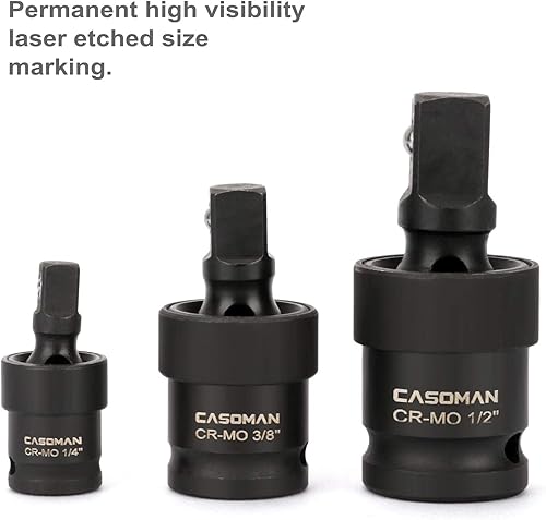 Miniatura 15 de CASOMAN Junta universal de impacto de 3/4 pulgadas, CR-MO, enchufes de junta en U, flexible, diseño de esquina de radio