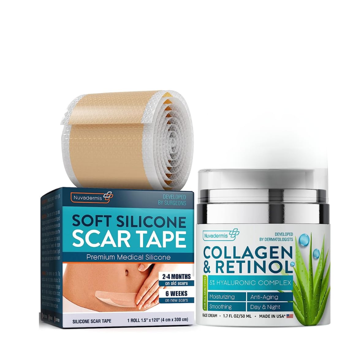 Collagen & Retinol Cream & Silicone Scar Tape Anti Aging