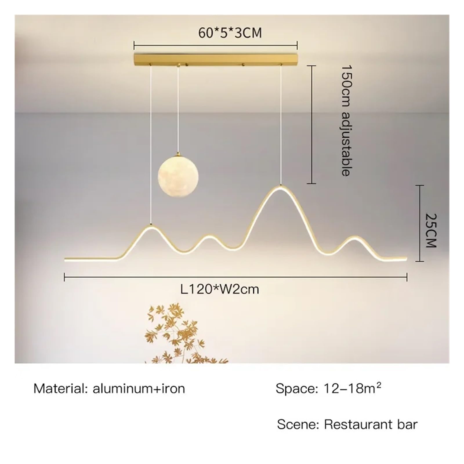 Lampada a sospensione moderna a sospensione a led for sala da pranzo, cucina, linea di design, lampadario, illuminazione