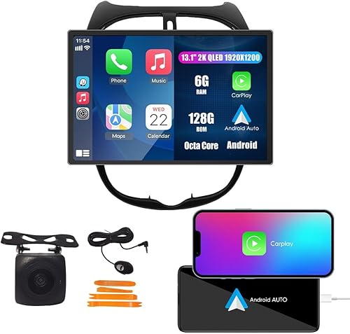 Miniatura 62 de Kunfine Coche CarPlay Android Navegación Automática Estéreo GPS Radio Cámara Pantalla 9 "IPS Pantalla Táctil Headunit Tablet Pad Media Player Para