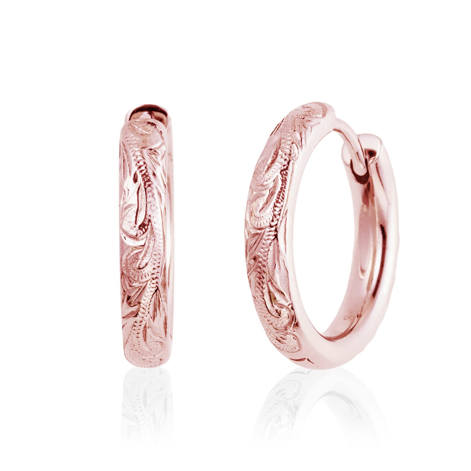 Puente ハワイアン フープピアス (ピンクゴールド M)