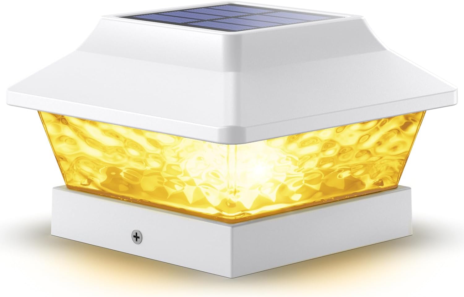 SIEDiNLAR 4x4 Solar Post Cap Lights 2 Modes Metal Deck Fence Post Light Waterproof Outdoor for 3.5x3.5 4x4 Vinyl Wooden Posts Patio Garden Decor, Warm/Cool White (12 Pack, Black)