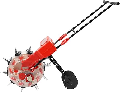 Manual Hand-Push Garden Seeder, 10 Nozzles Garden Push Roller Seeder Adjustable Sowing Quantity and Depth, Fertilizer Applicator Seed Planter Machine for Corn Soybeans Peanuts Mung Beans