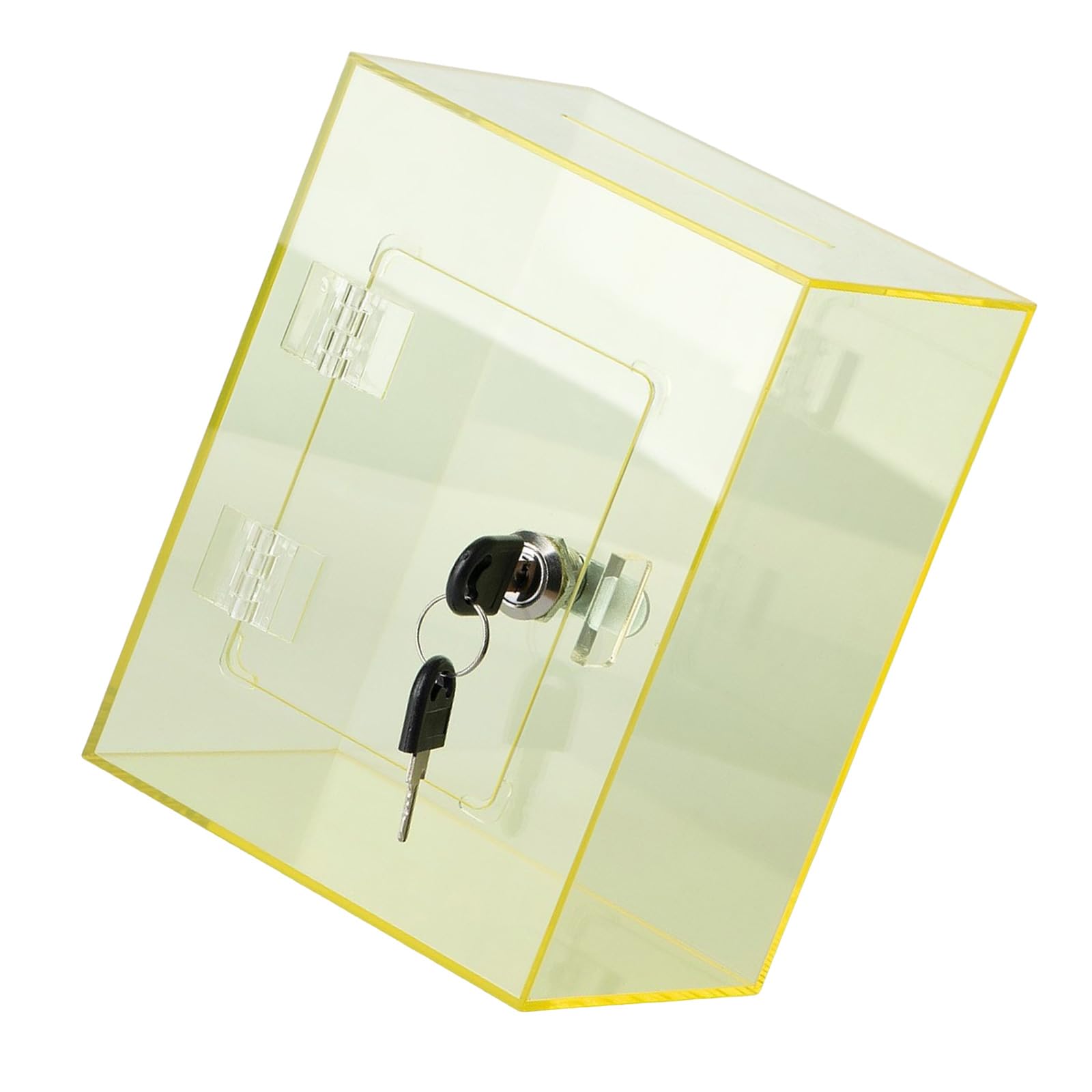 Buxuaaaa Yellow Unbreakable Clear Cash Storage Jar With Child Friendly Savings Container Thick Acrylic Construction Secure Savings Jar With Removable