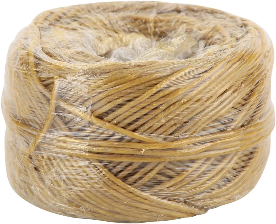 BORDSTRACT Organic Hemp Wick, 2mm Beeswax Coated, 200 Feet, No Drip, for DIY Oil Lamp & Candle Making