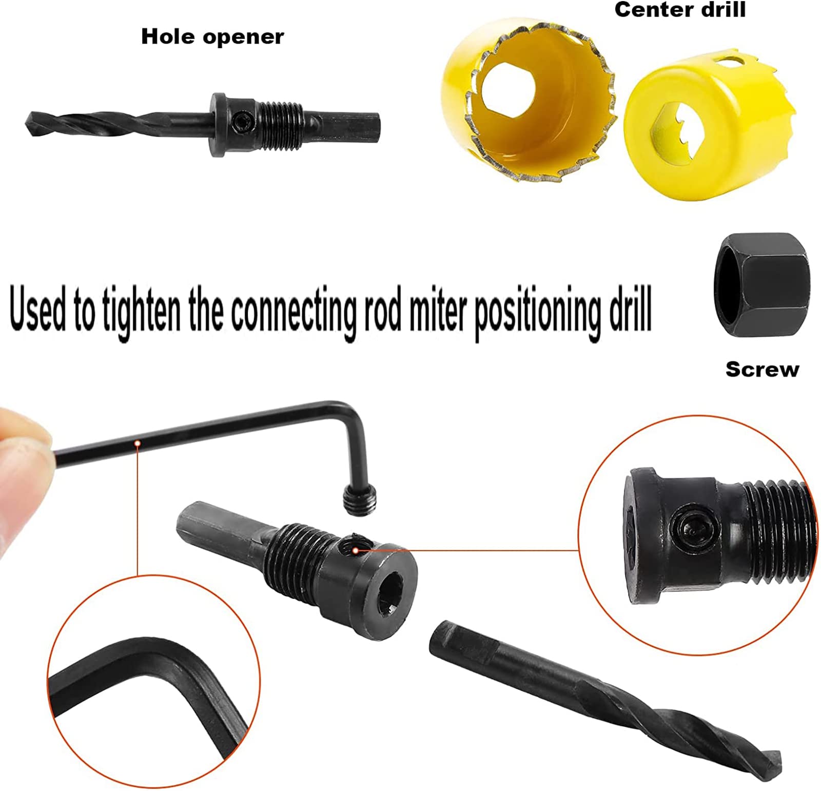 Zestaw Do Wycinania Otworów, 8-częściowy Zestaw Noży Ze Stali O Dużej Wytrzymałości 19-64 Mm, Stalowy Metalowy Nóż Do Otworów, Narzędzia Do Wierteł Ze Stali Węglowej Do Drewna Iglastego, Sklejki