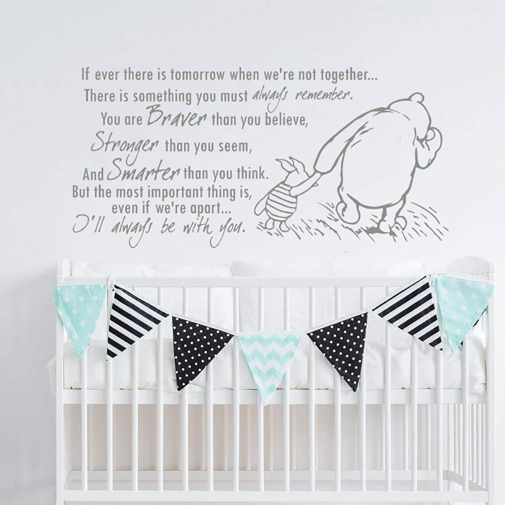 Braver Stronger Smarter Wall Decal Nursery Quote Vinyl Sticker/Quote Wall Decals Nursery Decor Quotes Baby Room Wall Decals vs72