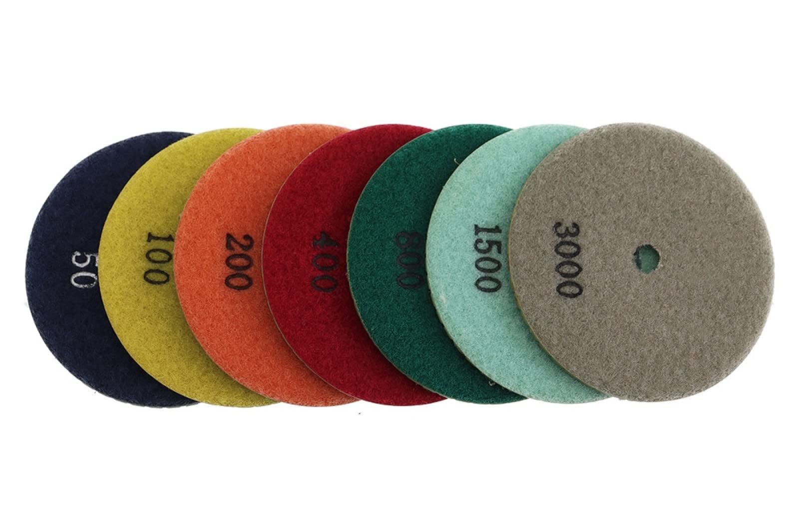 Almohadillas pulidoras de diamante, 7 almohadillas de pulido de diamante de 4 pulgadas, almohadillas de pulido húmedas flexibles de 100 mm for granito, mármol, piso de hormigón, disco de pulido(800)