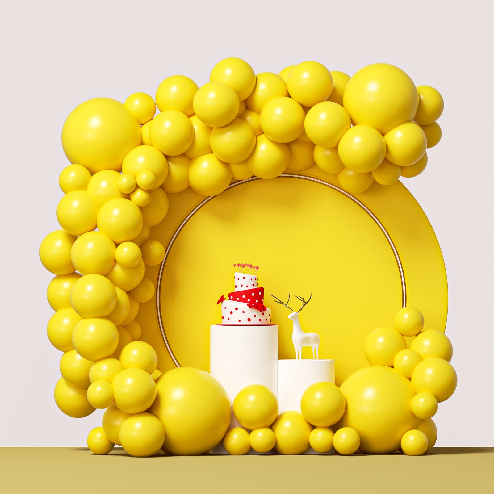 Yellow Latex Balloon Arch Kit, 100PCS 18In 12In 10In 5In Mustard Yellow Balloons Arch Garland for Birthday, Baby Shower, Wedding, Sunflower, Honeybee, Lemon, Yellow Theme, Anniversary Decoration