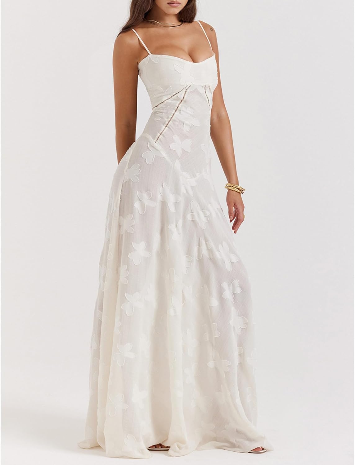 ECDAHICC Women's Summer Boho Cowl Neck Floral Cocktail Party Maxi Dresses High Waist Ruffled Beach Sundress - Image 4