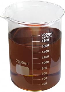 Glass Beaker, Low Form, 200 to 2000mL, 4 PK