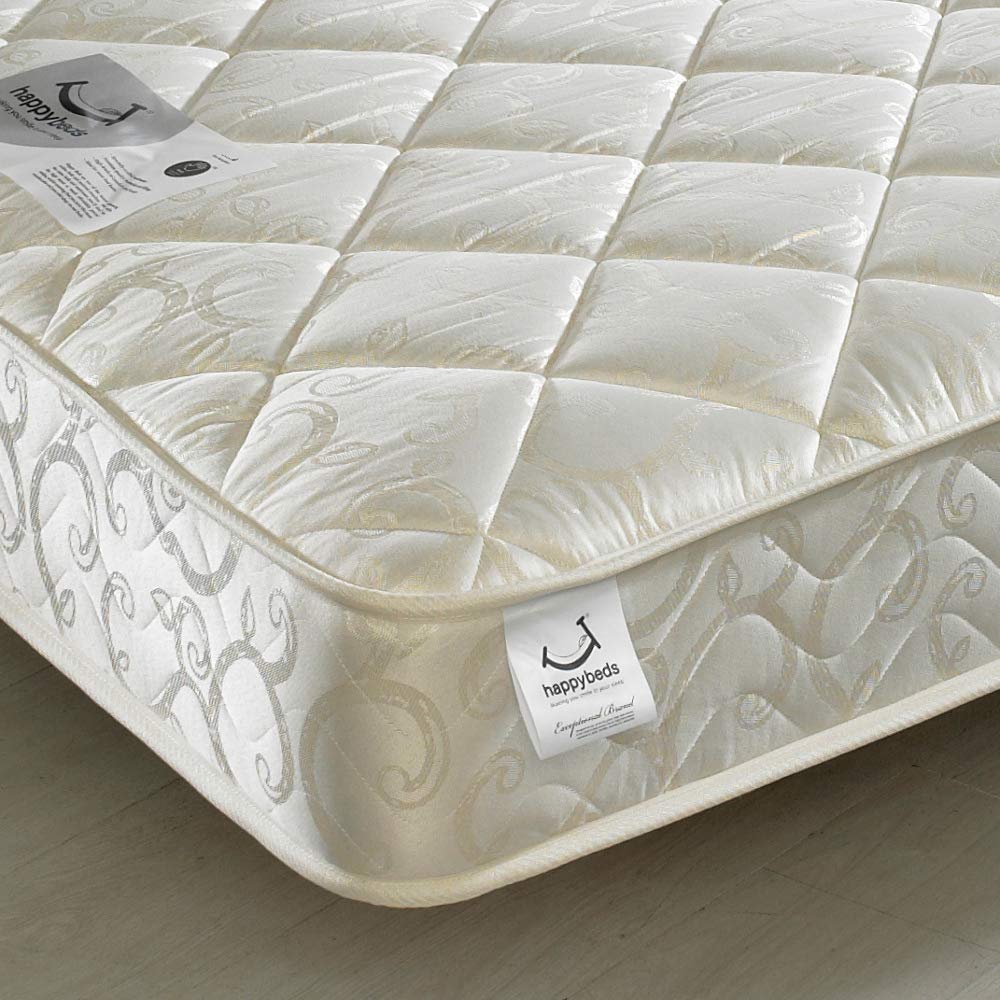 Quilted Open Coil Spring, Happy Beds Premier Medium Soft Tension Mattress - 3ft Single (90 x 190 cm)