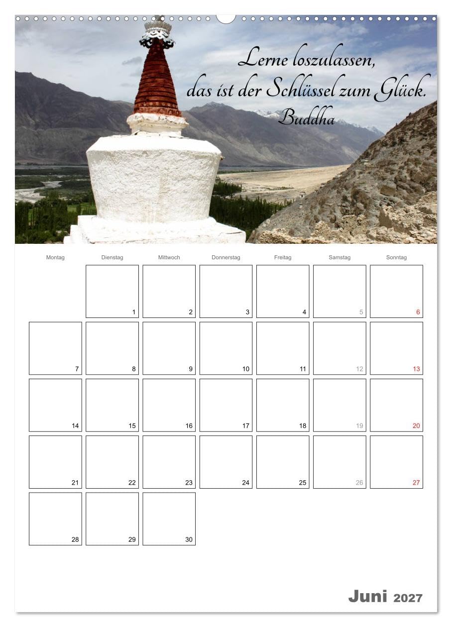 CALVENDO - Harmonie und Freude Buddhistische Weisheiten 2027 (Wandkalender 2027 DIN A2 hoch), Monatskalender: Ein Planer mit buddhistischen Weisheiten für die ganze Familie