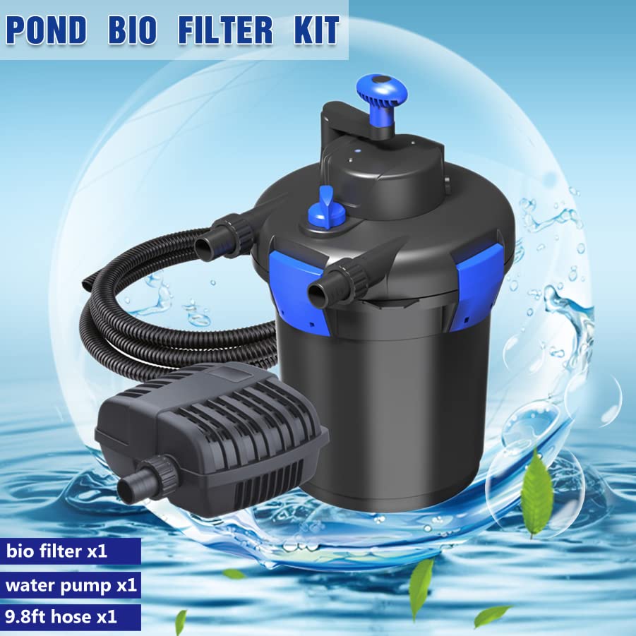 Image of TRUPOW Pond Bio Pressure Filter Pool Fishpond Pump Pond Filter Kit with 110V 528GPH Pump & 9.8Ft Hose