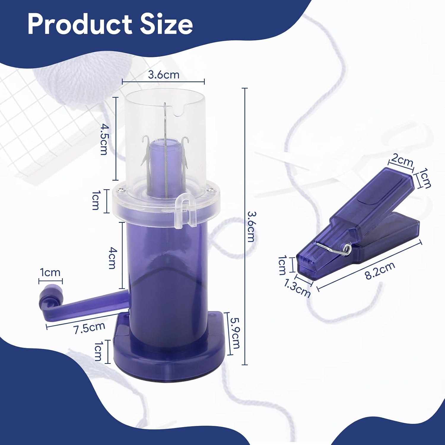 Buachois Easy Weaver Knitting Tool Household Hand Spool Knitter with Clip, Mini Hand-Operated Sewing Knitting Mill Machine for Sweaters Bracelet DIY Crafts