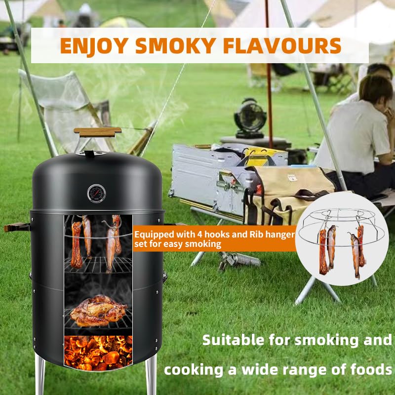 17123in1bbqsmokergrillbuiltinthermometerairventandaccessdoorsmultilayermeatsmokergrillwith3bamboohandlesideaforpartiesbackyardbbq Urban Country Home Decor 17 12 3 in 1 bbq smoker grill built in thermometer air vent and access doors multi layer meat smoker grill with 3 bamboo handles idea for parties backyard bbq urban country home decor