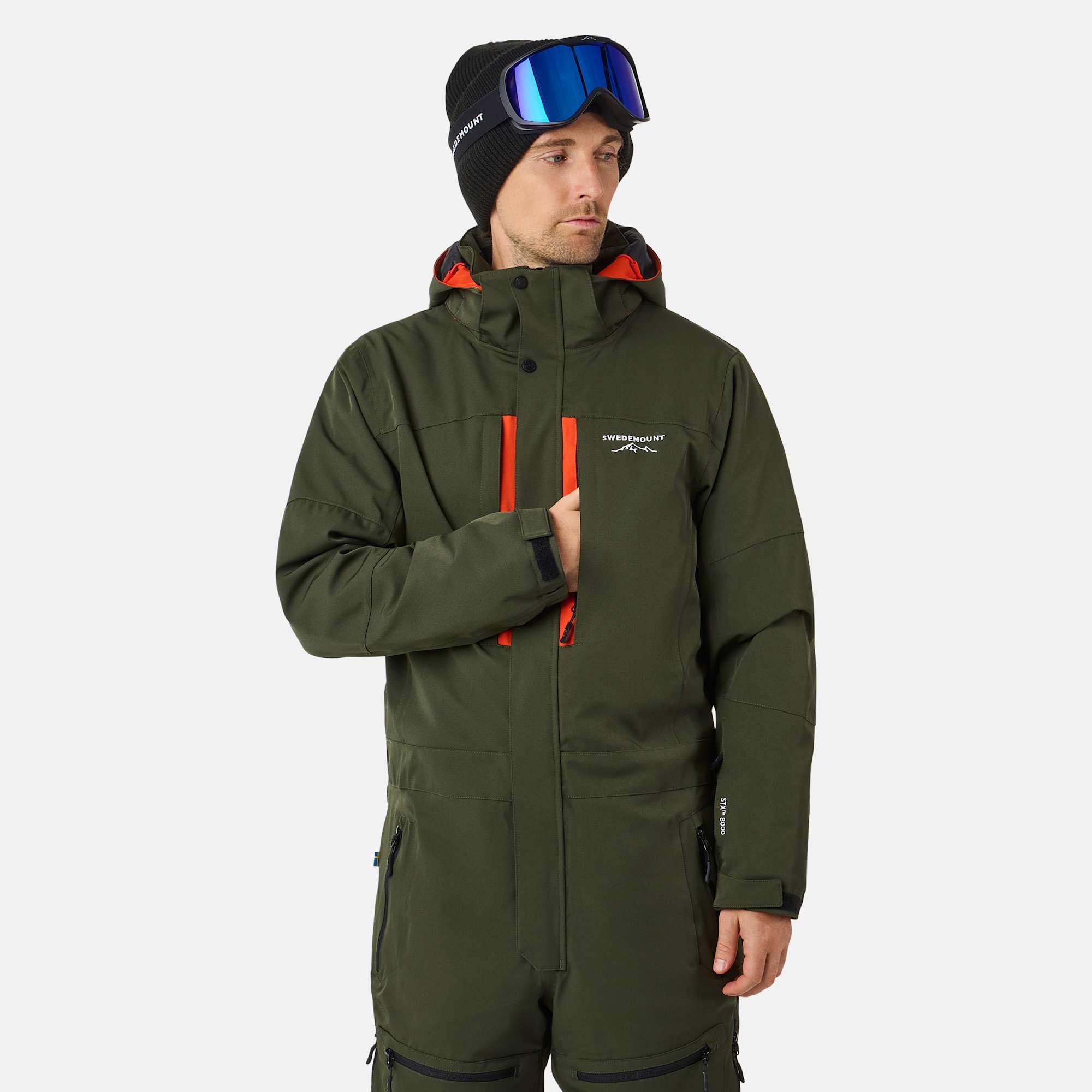 Swedemount St Anton Combinaison de Ski pour Homme Imperméable 8000mm avec Capuche Amovible et Technologie STX