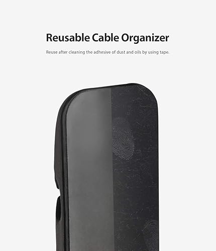 Miniatura 9 de Ringke Organizador de cables de silicona para gestión de cables, organizador de cables flexible duradero, potentes clips adhesivos para cables,