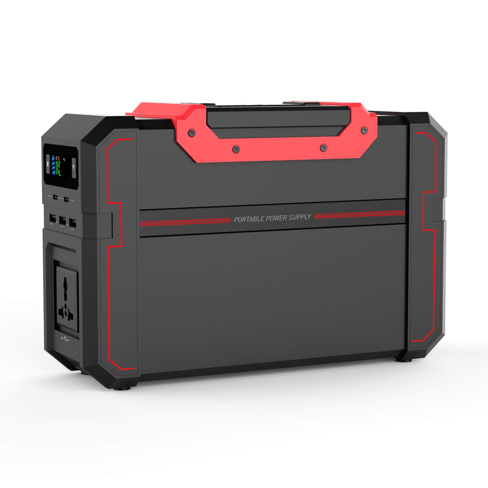 444Wh Generador Solar Portátil 450W Portátil Fuente Alimentación Batería Litio con Salida AC Onda Sinusoidal Pura Puertos USB DC para Exteriores Camping Hogar Emergencia