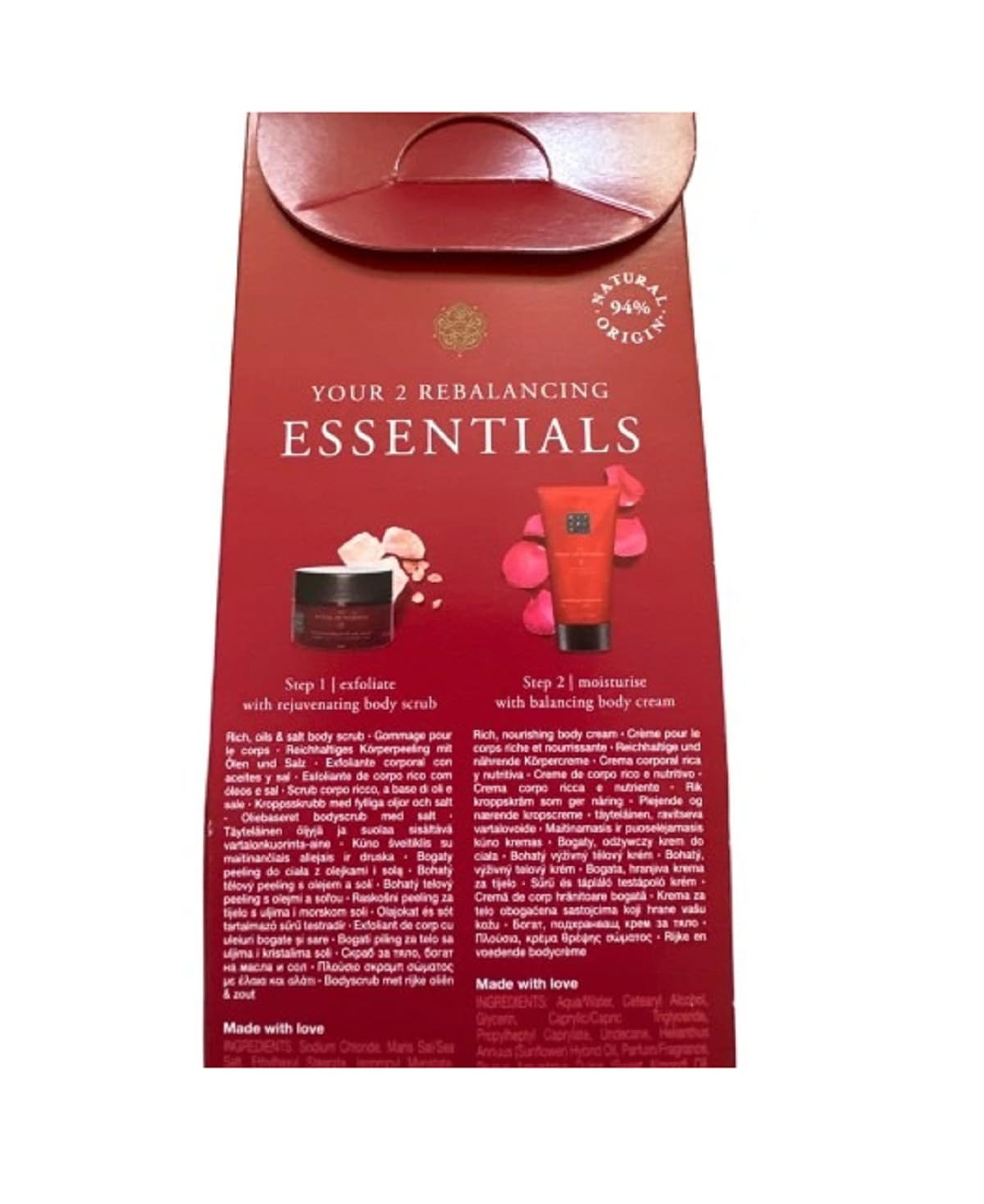 RITUALS Ayurveda Pink Salt Indian Rose Scrub 125g & Body Cream 70ml Mini Gift Set, Red - Image 3