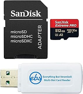 SanDisk 512GB microSD Extreme PRO メモリーカード アダプター付き DJI OSMO Pocket 3 ジンバルカメラ (SDSQXCD-512G-GN6MA) 対応 Everything But Stromboli MicroSDXC & SDカードリーダー1個付き