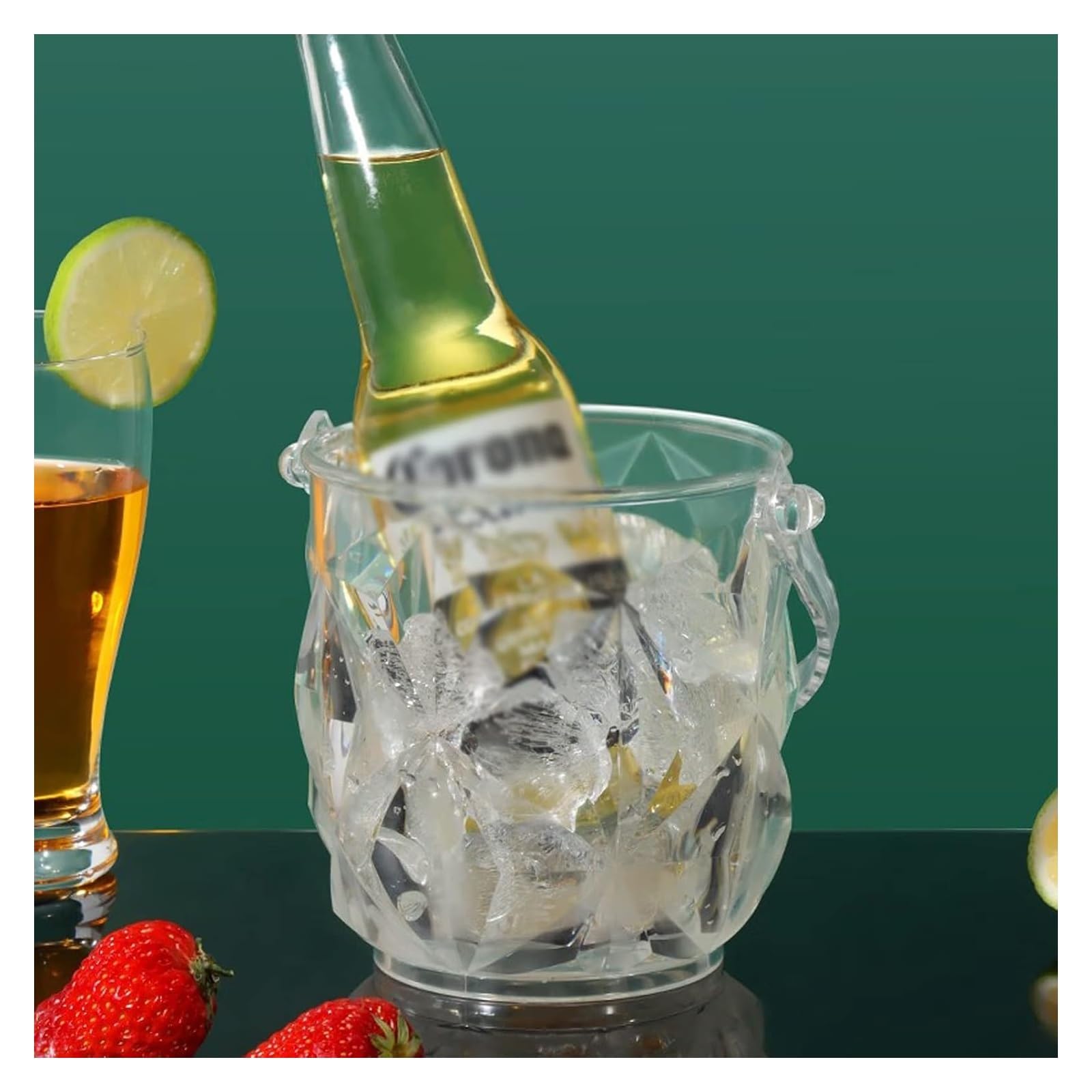 Seaux à glace, seaux à glace for fêtes, seau à glaçons, seaux à glace, seau à glace en acrylique, petit seau à glace portable, idéal for la maison, le bar, la bière, le champagne, la bouteille de vin,