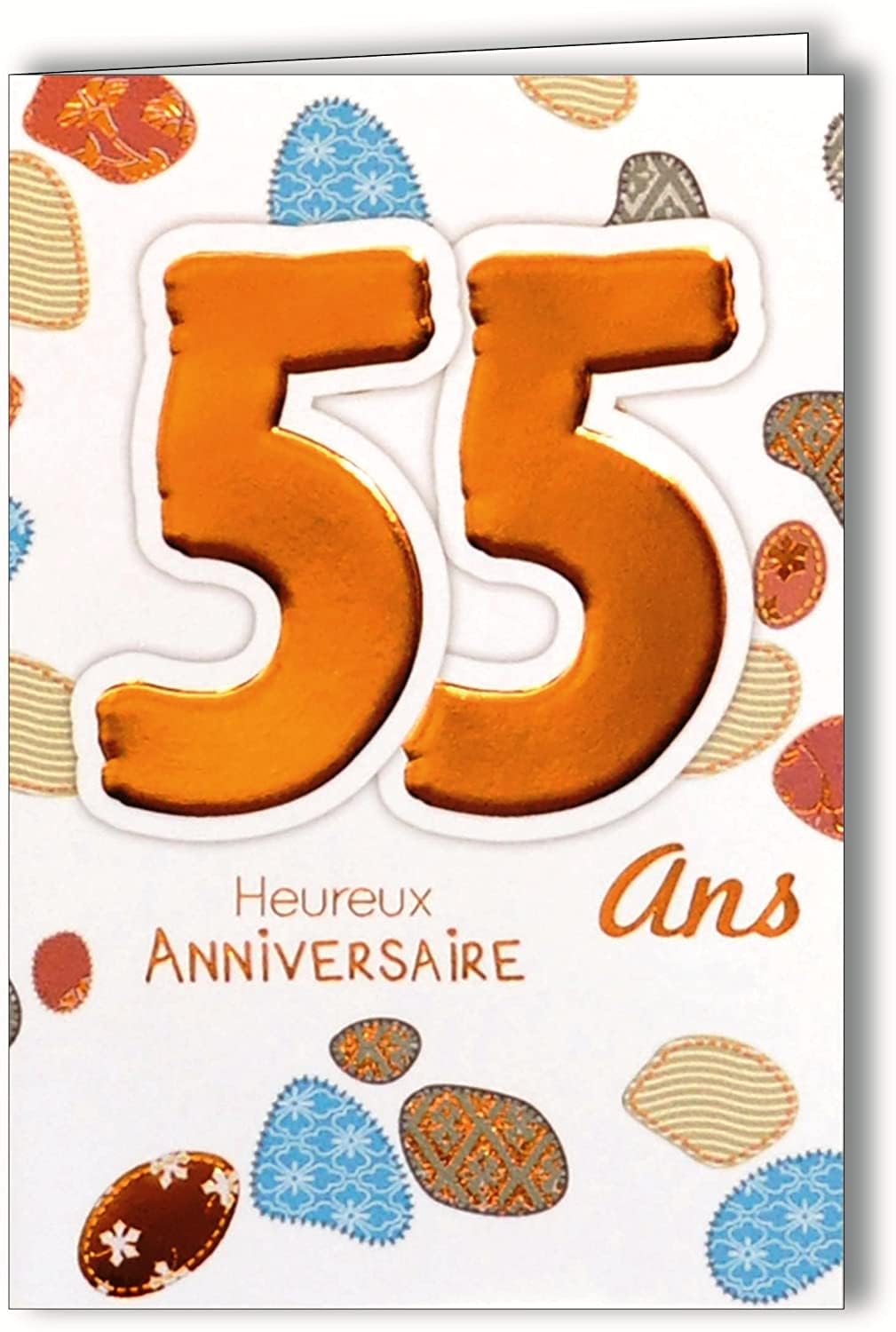 MV 69-2036 Age 55 Birthday Card Man Woman Design Zen