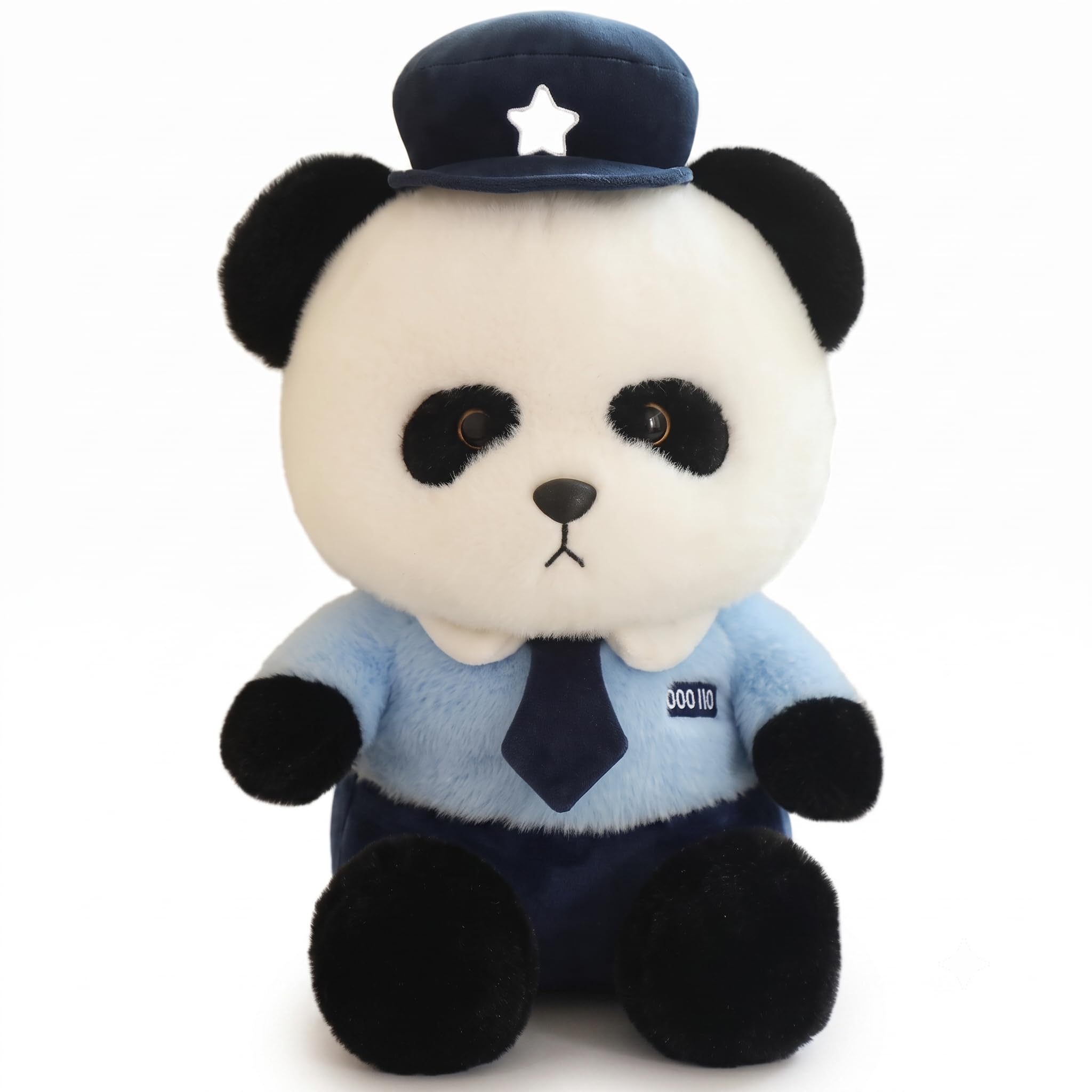 Hug n Feel Police Panda Soft Toy for Kids, Premium Plush Stuffed Animal with Sky Blue Uniform, Non-Toxic & Washable, for Boys and Girls (35 cm)-image-24