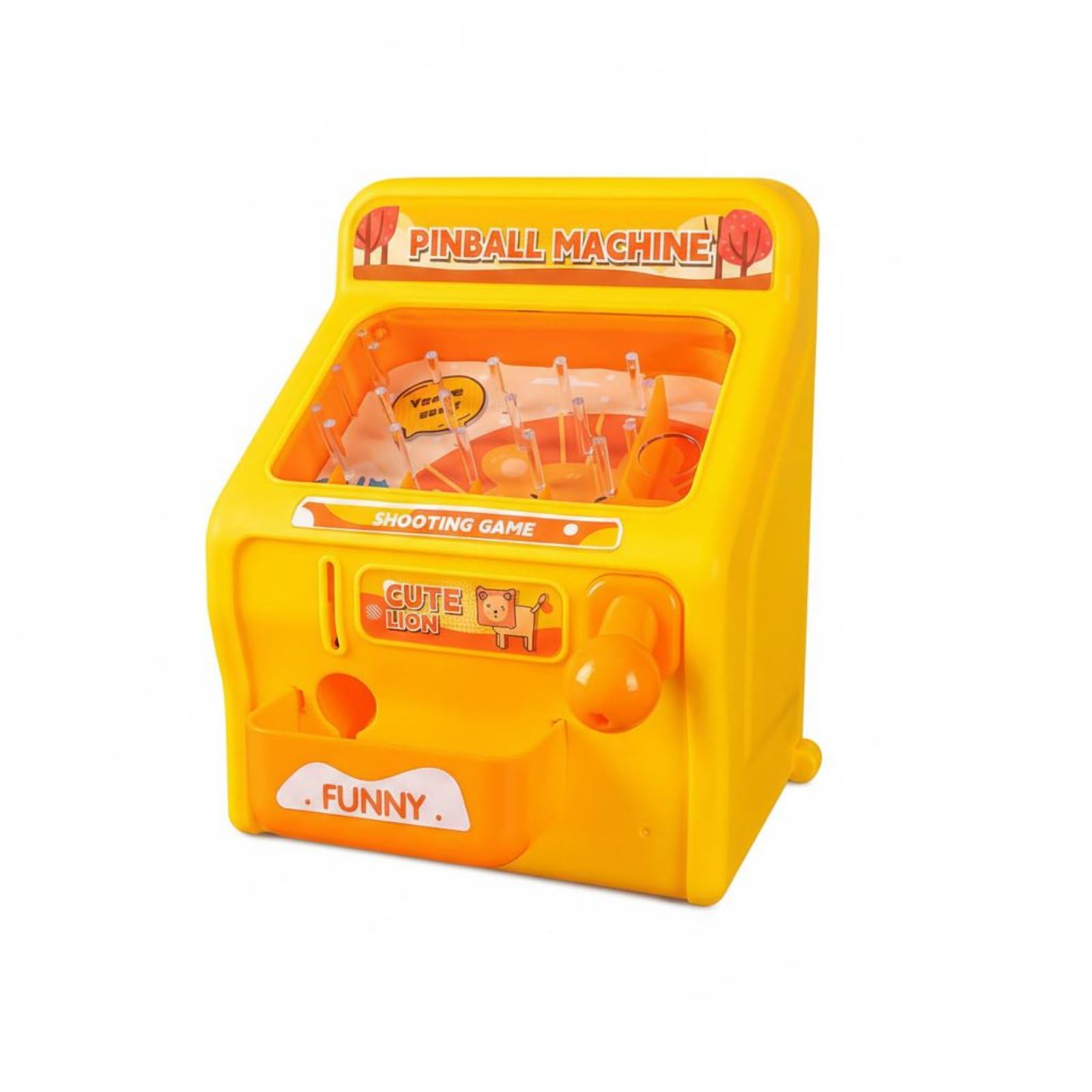 Harilla Juego de Infantil Juego de Pinball Máquina de Mesa de Arcade Retro Material Plástico con Luces y Sonido Adecuado para Coordinación Motora y Juegos Familiares en Casa, Amarillo Oso