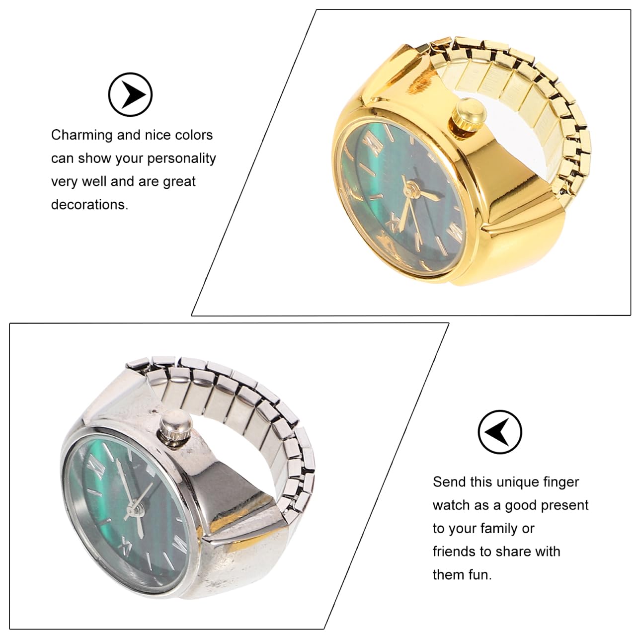 Mikikit 3 anillos de dedo para decoración de relojes, anillos de dedo para reloj