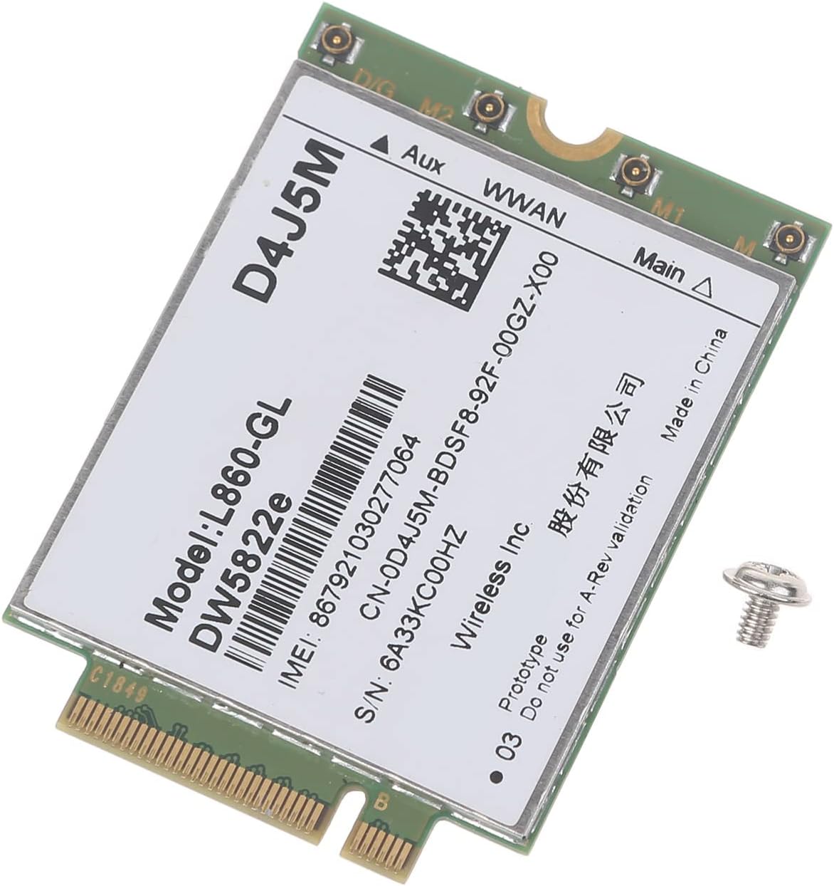 DW5822e L860-GL D4J5M カード FDD-LTE TDD-LTE Cat16 モジュール