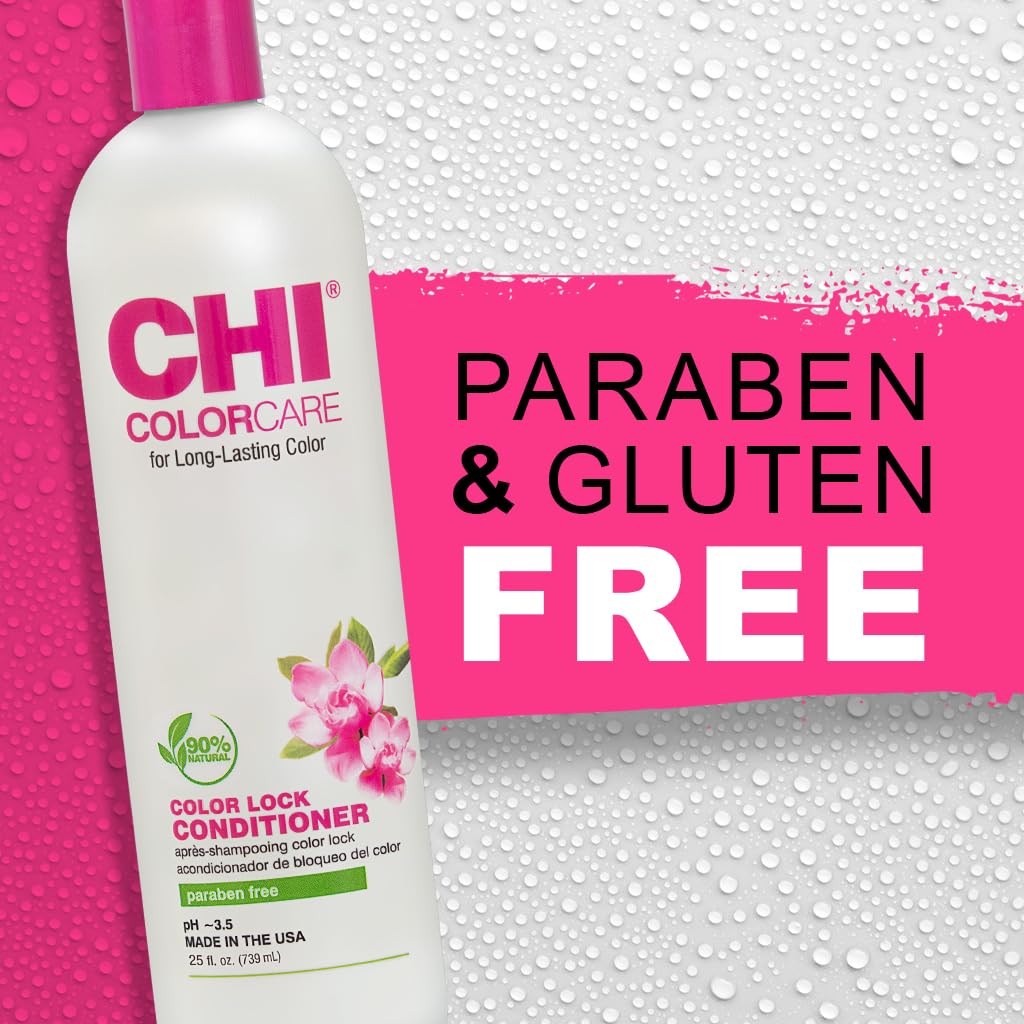 CHI ColorCare Color Lock Conditioner, Locks In Color & Replenishes Moisture For Color-Treated Hair, Sulfate, Paraben, & Cruelty-Free, 25 Oz - Image 6