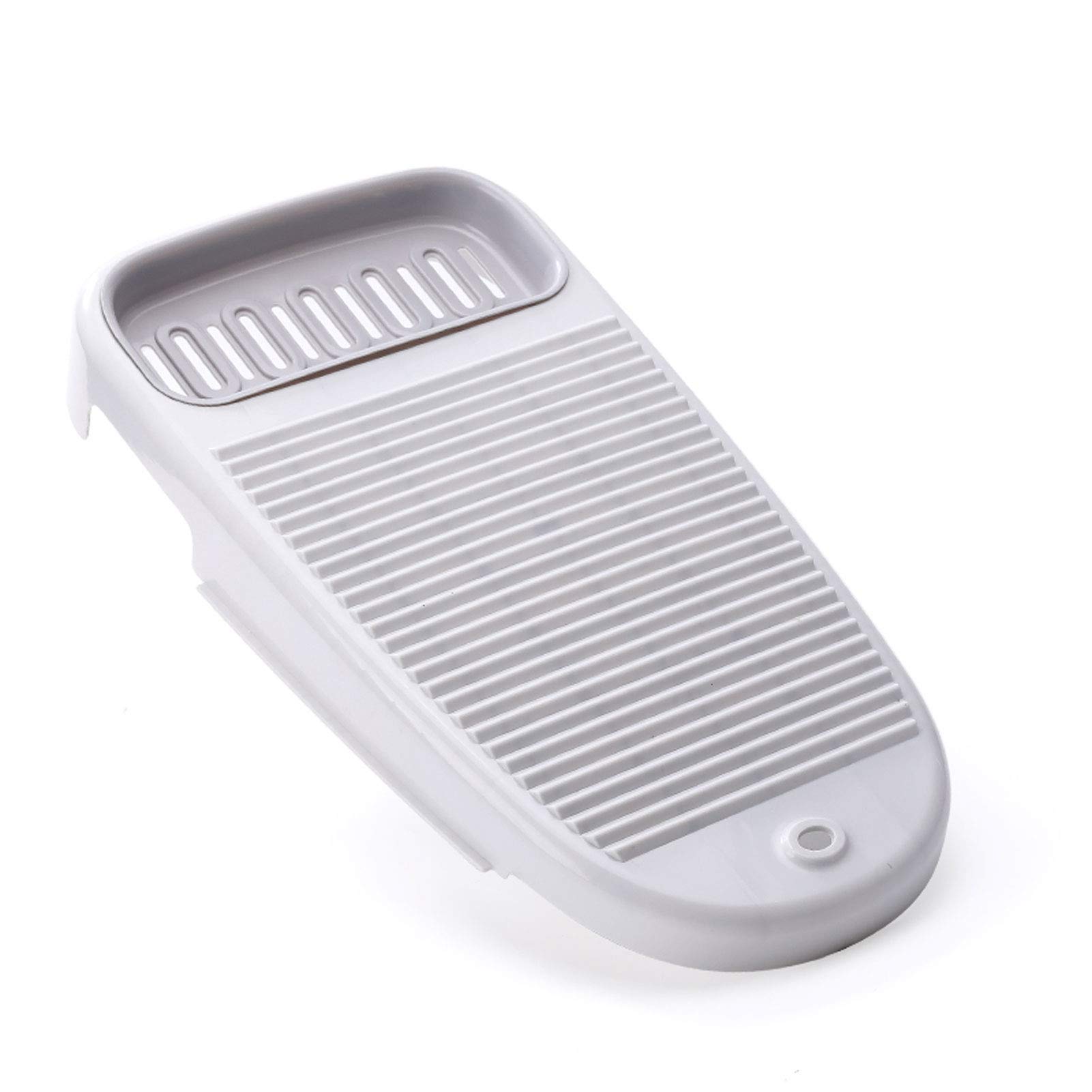Mini Washboard Plastica Portatile, Lavatoio Antiscivolo, con Treppiede Fisso, Strumento di Pulizia in Plastica, Domestica Washboard. L Grigio.